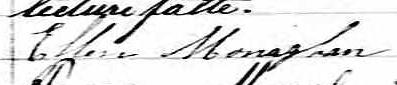 Signature d'Ellen Monaghan: 29 janvier 1869 Signature d'Ellen Monaghan: 29 janvier 1869
