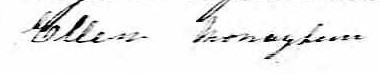 Signature d'Ellen Monaghan: 25 août 1860 Signature d'Ellen Monaghan: 25 août 1860