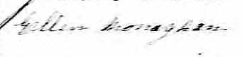 Signature de Ellen Monaghan: 20 novembre 1860 Signature de Ellen Monaghan: 20 novembre 1860