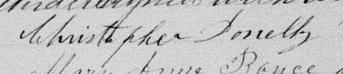 Signature de Christopher Donelly: 6 avril 1880