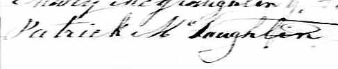 Signature de Patrick McLaughlin: 9 janvier 1859 Signature de Patrick McLaughlin: 9 janvier 1859