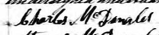 Signature de Charles McDonald: 29 juin 1874 Signature de Charles McDonald: 29 juin 1874