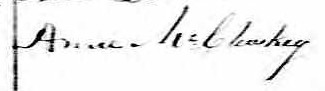 Signature d'Anne McCluskey: 3 décembre 1860 Signature d'Anne McCluskey: 3 décembre 1860