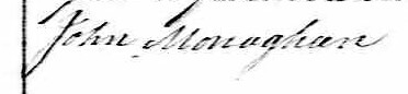 Signature de John Monaghan: 29 décembre 1860 Signature de John Monaghan: 29 décembre 1860