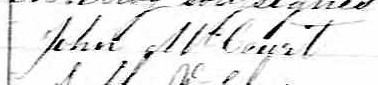 Signature de John McCourt: 23 octobre 1861 Signature de John McCourt: 23 octobre 1861