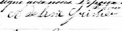 Signature d'Adeline Grinier: 27 janvier 1863 Signature d'Adeline Grinier: 27 janvier 1863
