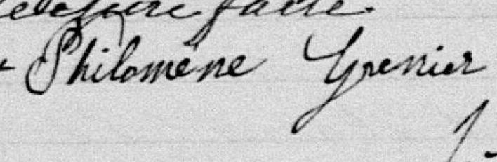 Signature de Philomène Grenier: 28 mars 1887