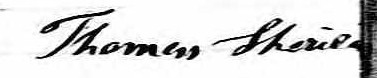 Signature de Thomas Sheridan: 11 mai 1864 Signature de Thomas Sheridan: 11 mai 1864