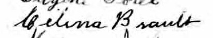 Signature de Célina Brault: 4 septembre 1906 Signature de Célina Brault: 4 septembre 1906