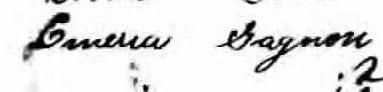 Signature d'Emerra Gagnon: 4 septembre 1906 Signature d'Emerra Gagnon: 4 septembre 1906