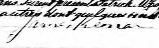 Signature de James Keenan: 24 mars 1865 Signature de James Keenan: 24 mars 1865