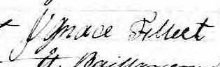 Signature de Ignace Fluet: 9 mai 1858 Signature de Ignace Fluet: 9 mai 1858