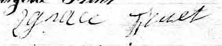 Signature de Ignace Fluet: 25 janvier 1868 Signature de Ignace Fluet: 25 janvier 1868