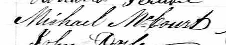Signature de Michael McCourt: 28 décembre 1865 Signature de Michael McCourt: 28 décembre 1865