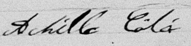 Signature de Achille Côté: 12 janvier 1889