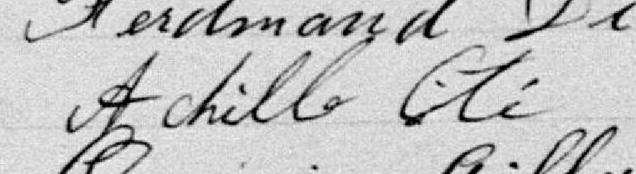 Signature d'Achille Côté: 5 février 1897