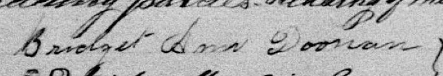 Signature de Bridget Ann Doonan: 9 janvier 1888
