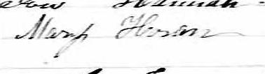 Signature de Mary Horan: 26 octobre 1869