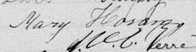 Signature de Mary Horan: 25 novembre 1894