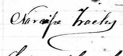 Signature de Narcisse Trachy: 30 septembre 1870 Signature de Narcisse Trachy: 30 septembre 1870