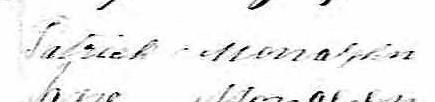 Signature de Patrick Monaghan: 27 août 1868 Signature de Patrick Monaghan: 27 août 1868