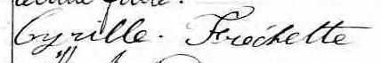 Signature de Cyrille Fréchette: 4 août 1875 Signature de Cyrille Fréchette: 4 août 1875