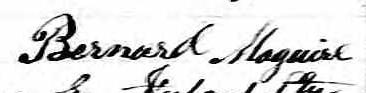 Signature de Bernard Maguire: 11 janvier 1869 Signature de Bernard Maguire: 11 janvier 1869