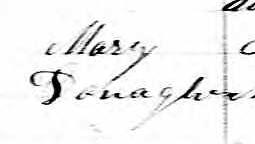 Signature de Mary Donaghoe: 11 janvier 1869 Signature de Mary Donaghoe: 11 janvier 1869
