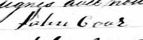 Signature de John Caar: 8 avril 1872 Signature de John Caar: 8 avril 1872