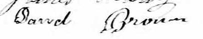Signature de David Brown: 22 juin 1875