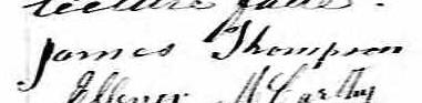 Signature de James Thompson: 11 avril 1871 Signature de James Thompson: 11 avril 1871