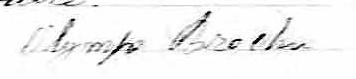 Signature d'Olympe Brochu: 27 août 1872 Signature d'Olympe Brochu: 27 août 1872