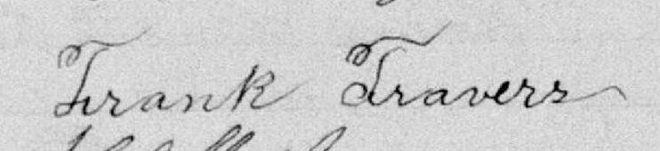 Signature de Frank Travers: 19 avril 1895 Signature de Frank Travers: 19 avril 1895