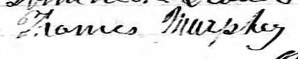 Signature de Frances Murphy: 13 février 1875 Signature de Frances Murphy: 13 février 1875