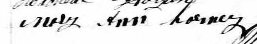 Signature de Mary Ann Harney: 10 avril 1875 Signature de Mary Ann Harney: 10 avril 1875