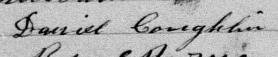 Signature de Daniel Coughlan: 14 janvier 1881 Signature de Daniel Coughlan: 14 janvier 1881