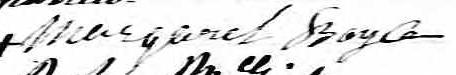 Signature de Margaret Boyce: 15 février 1876 Signature de Margaret Boyce: 15 février 1876