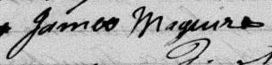 Signature de James Maguire: 26 avril 1877 Signature de James Maguire: 26 avril 1877