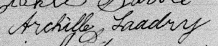 Signature de Archille Laadry: 17 octobre 1898 Signature de Archille Laadry: 17 octobre 1898