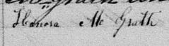 Signature de Honora McGrath: 28 juillet 1878 Signature de Honora McGrath: 28 juillet 1878