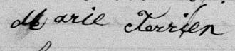 Signature de Marie Terrien: 17 août 1878