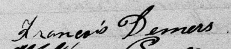 Signature de François Demers: 12 juin 1888 Signature de François Demers: 12 juin 1888