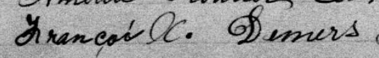 Signature de François X. Demers: 24 juin 1895 Signature de François X. Demers: 24 juin 1895
