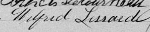 Signature de Wilfrid Lessard: 31 octobre 1881 Signature de Wilfrid Lessard: 31 octobre 1881