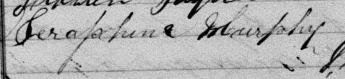 Signature de Seraphine Murphy: 18 mars 1882 Signature de Seraphine Murphy: 18 mars 1882
