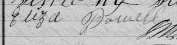 Signature de Eliza Powell: 26 février 1882 Signature de Eliza Powell: 26 février 1882