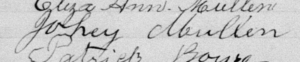 Signature de Johey Mullen: 26 août 1900 Signature de Johey Mullen: 26 août 1900