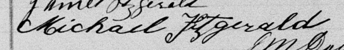Signature de Michael Fitzgerald: 30 mars 1883 Signature de Michael Fitzgerald: 30 mars 1883