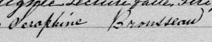 Signature de Seraphine Brousseau: 22 juillet 1891 Signature de Seraphine Brousseau: 22 juillet 1891