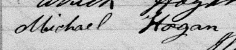 Signature de Michael Hogan: 4 mai 1885 Signature de Michael Hogan: 4 mai 1885